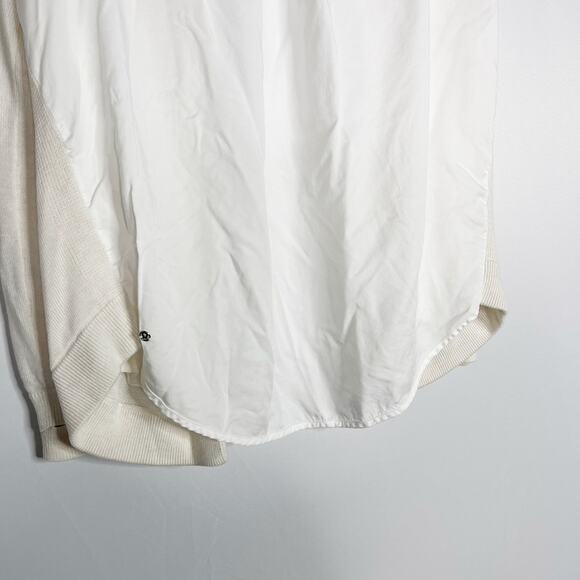 Lululemon Womens 4 White Cardi In The Front Sweater Boolux Tencel Button Front - Picture 8 of 9